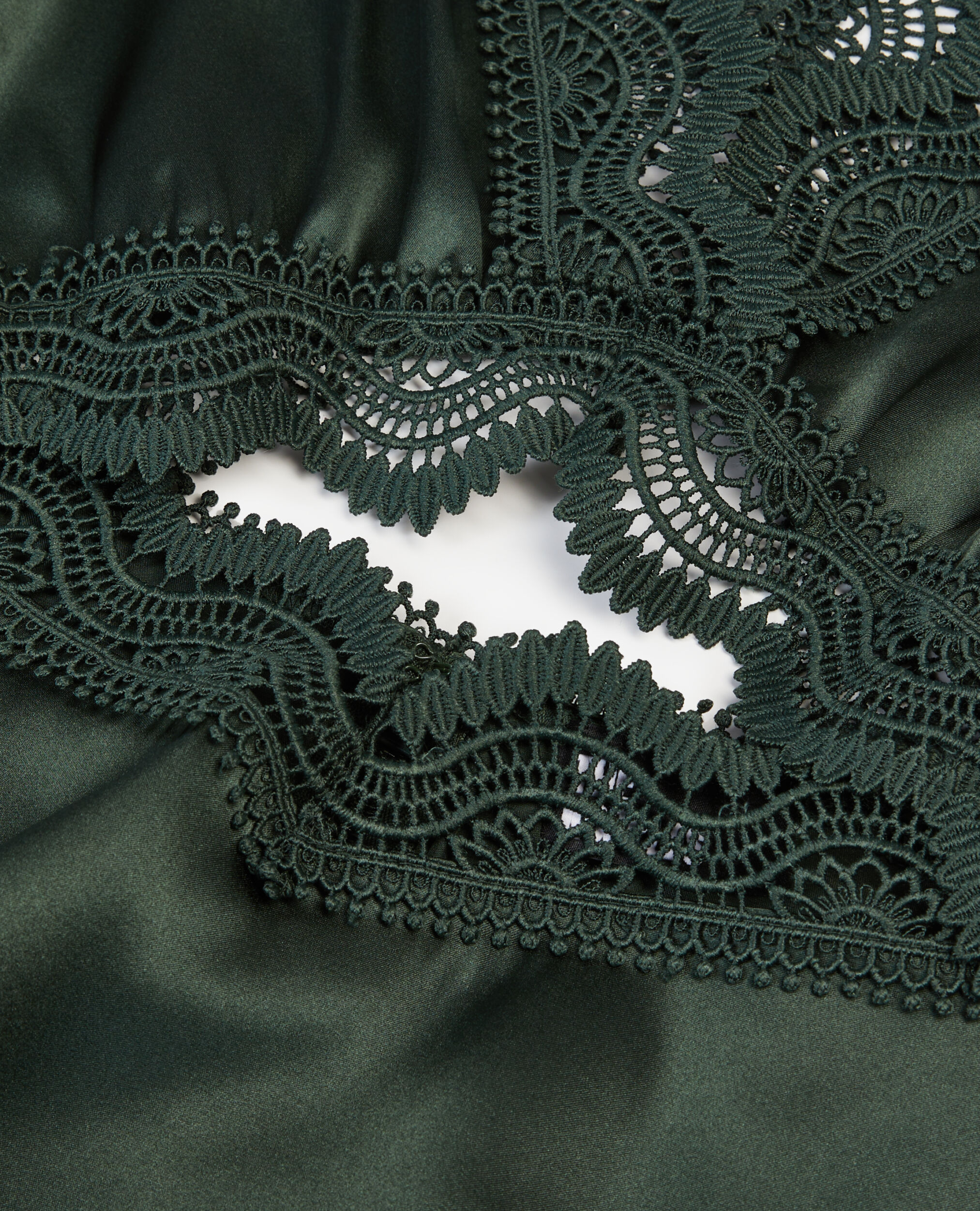 Green top with guipure, WOOD KAKI, hi-res image number null