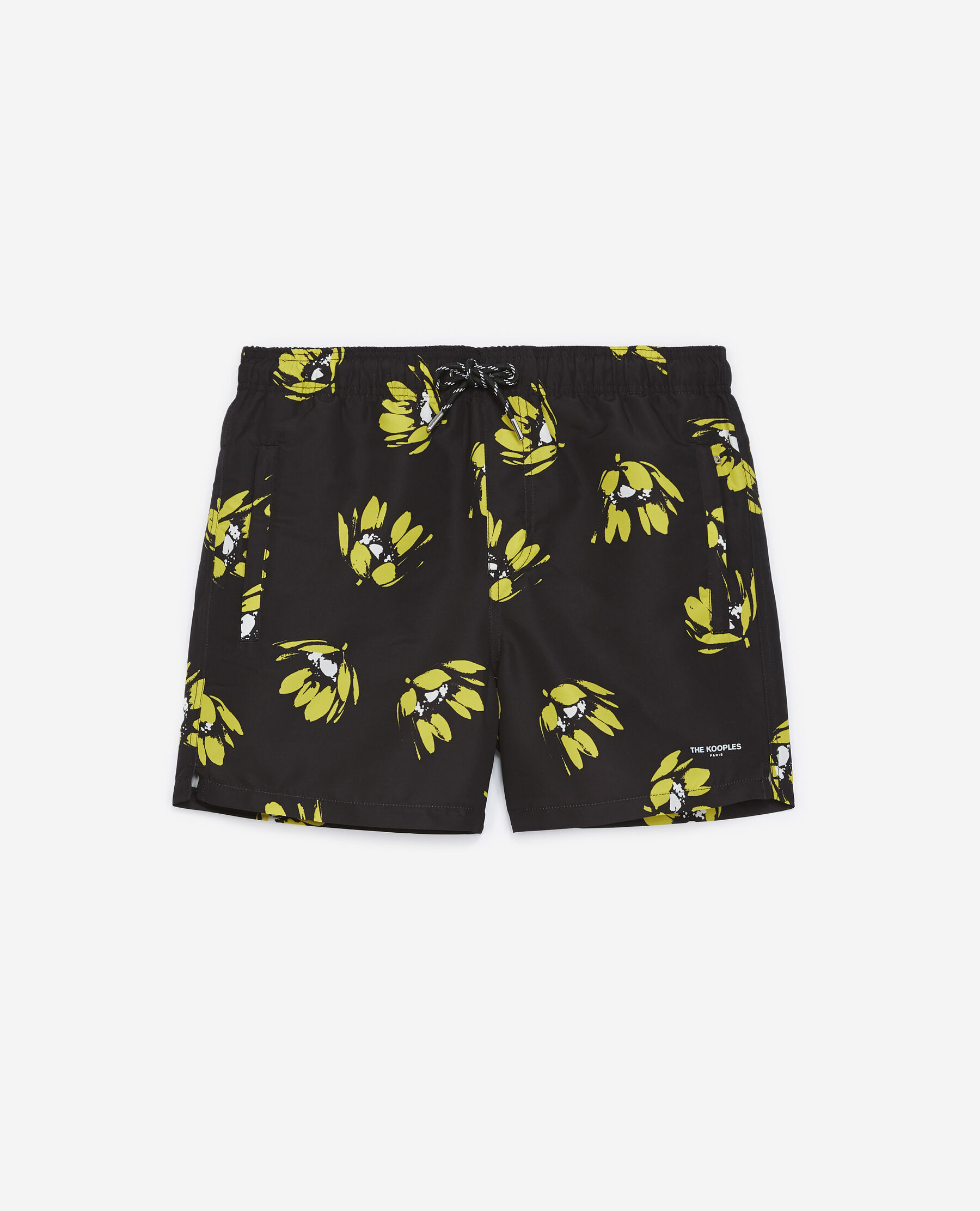Yellow and black swim trunks on sale
