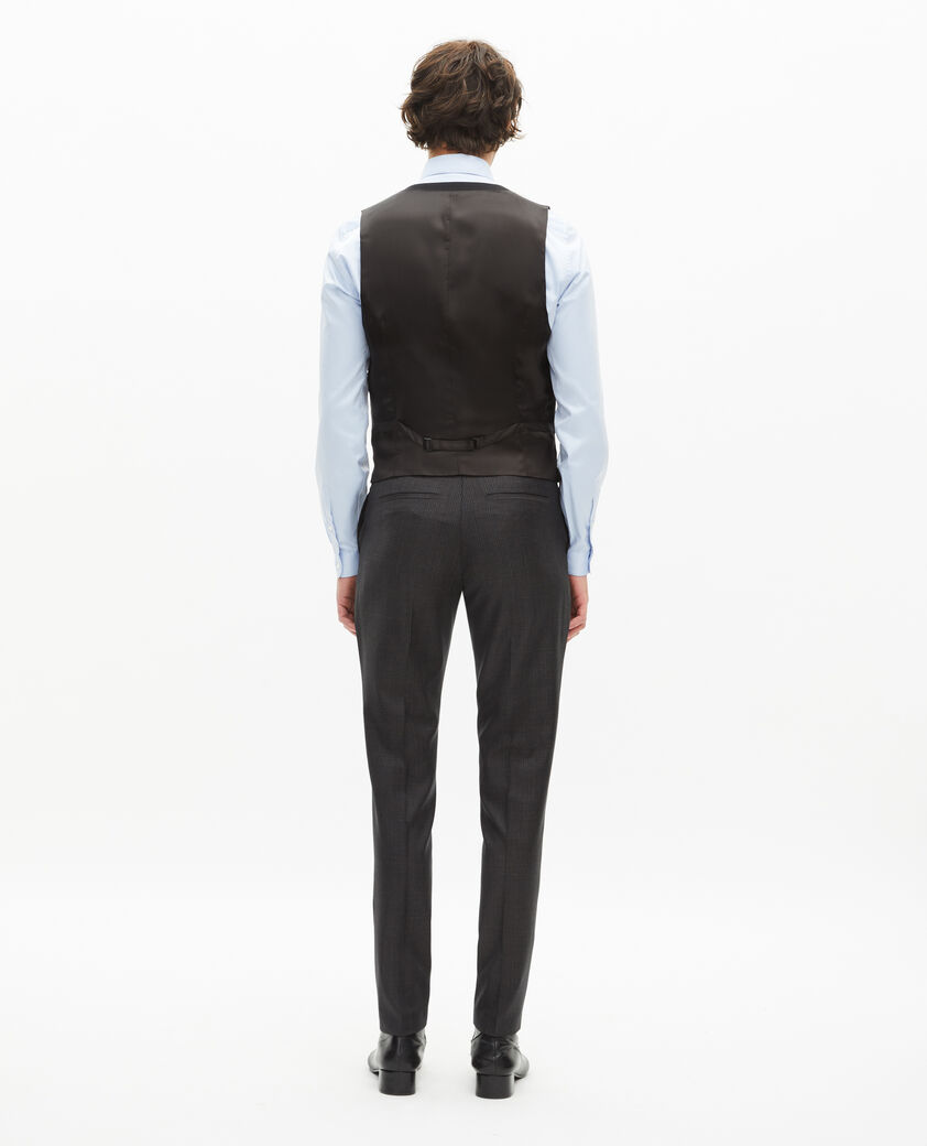 The Kooples H BLACK black suit vest in wool tailored cut