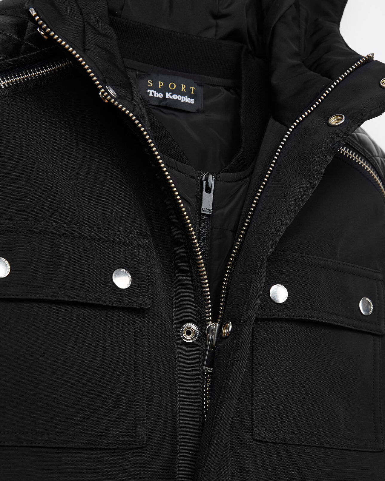 The Kooples MEN BLACK mid-length black parka