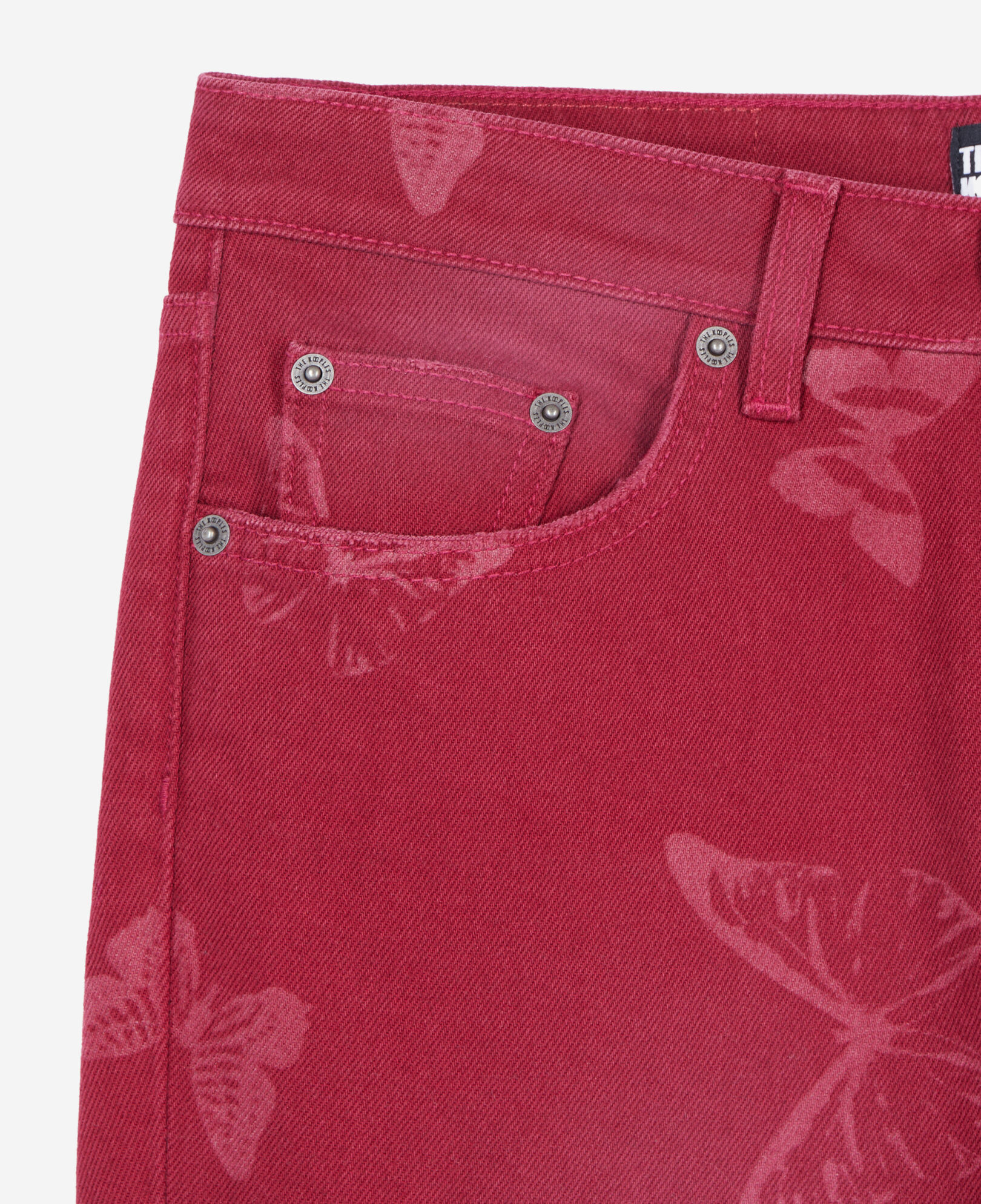 The Kooples DAMEN DARK RED jeans mit ausgestelltem bein und print
