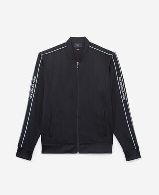 The Kooples H NAVY sweater with trucker collar and stripe