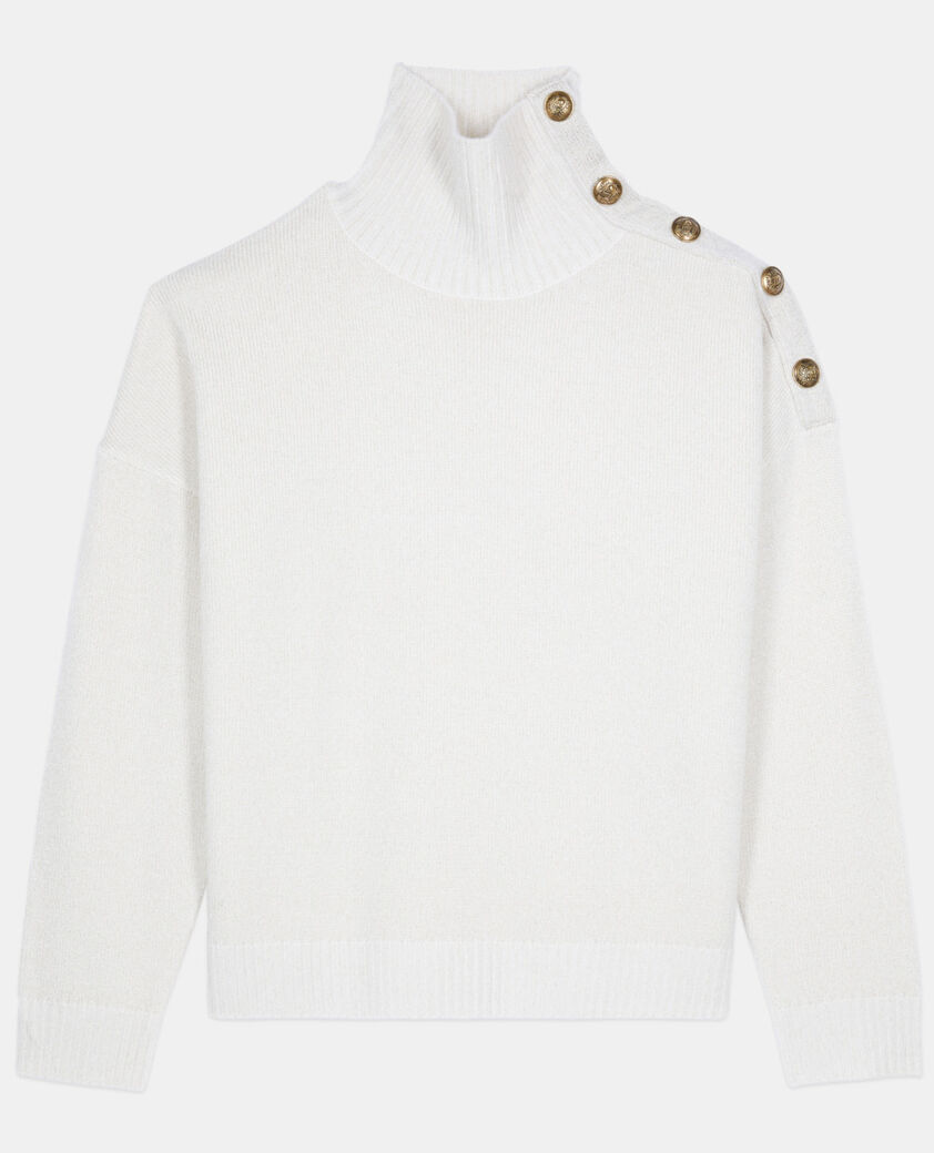 The Kooples DAMEN ECRU ecrufarbener pullover aus wolle und kaschmir