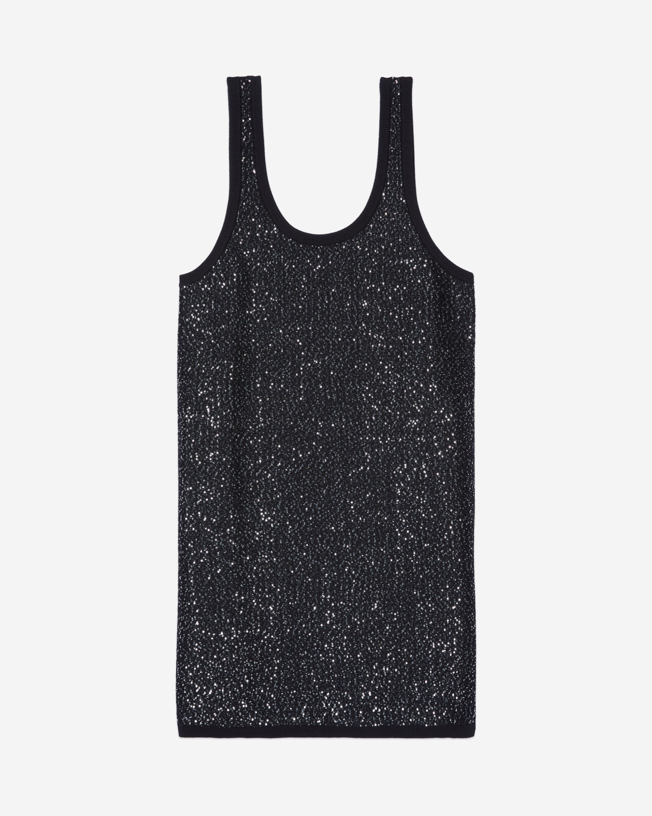 The Kooples WOMEN BLACK black sequin knit short dress