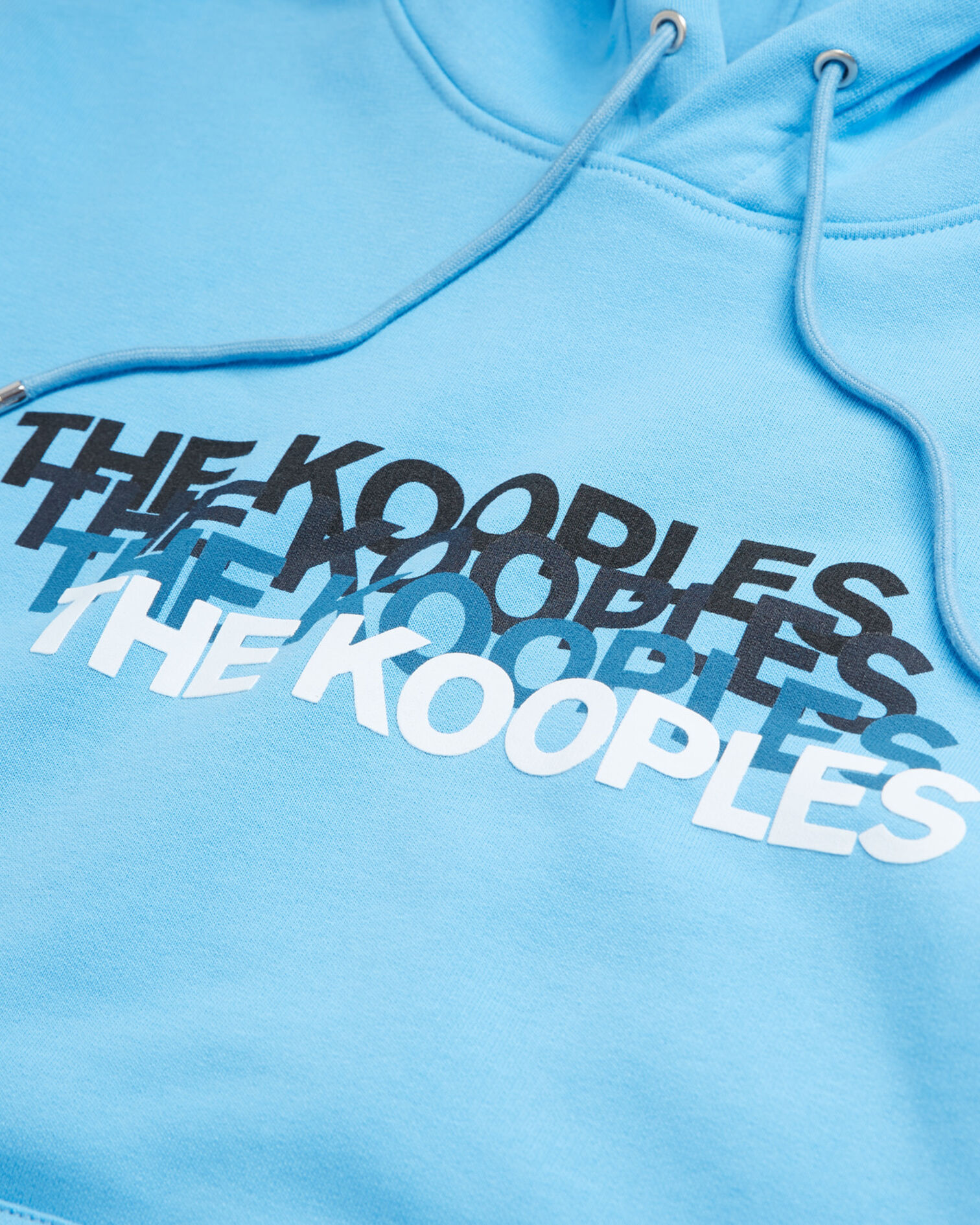 Blue cotton hoodie with faded logo, BLUE, hi-res image number null