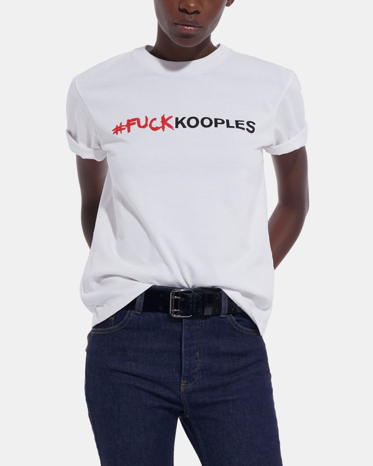 The Kooples WOMEN SNOW WHITE white t-shirt with logo