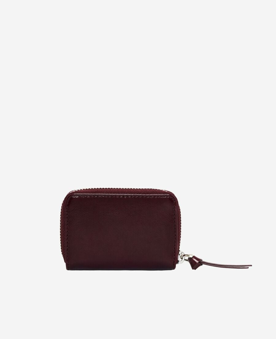 The Kooples WOMEN BORDEAUX amelia wallet in burgundy cracked leather