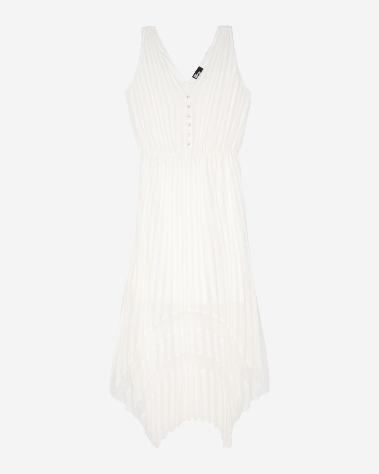 The Kooples FEMME ECRU robe longue avec plissage blanche et plumetis