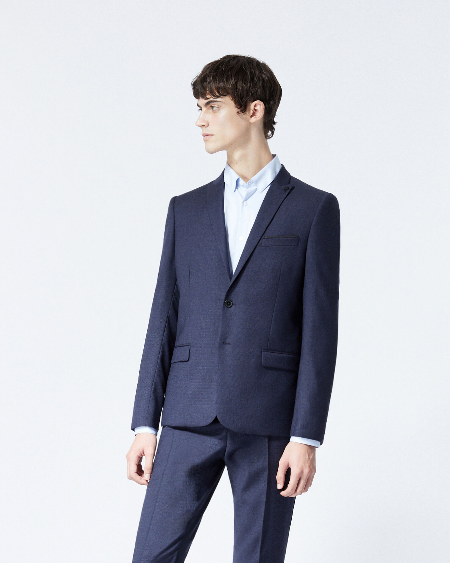 Navy blue formal jacket with motif, NAVY, hi-res image number null