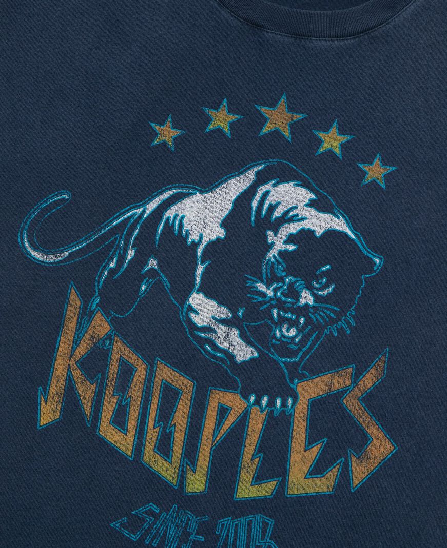 The Kooples MEN WASHED NAVY t-shirt with navy screen print