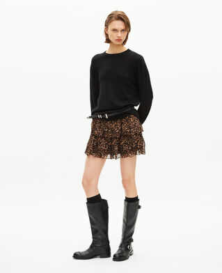 The Kooples WOMEN LEOPARD short skirt with leopard print ruffles