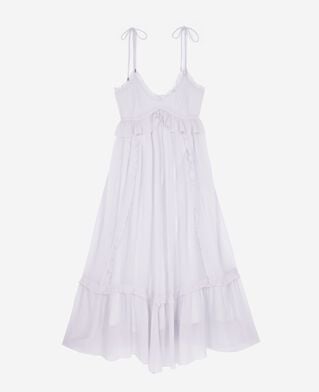 The Kooples WOMEN LIGHT PURPLE long dress with lilac ruffles