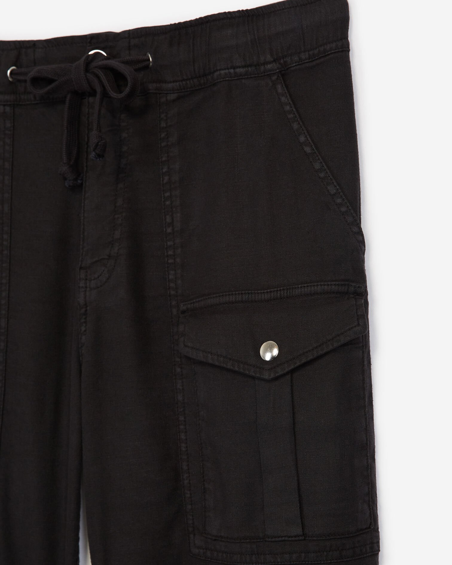 Cotton military-effect black trousers, BLACK, hi-res image number null
