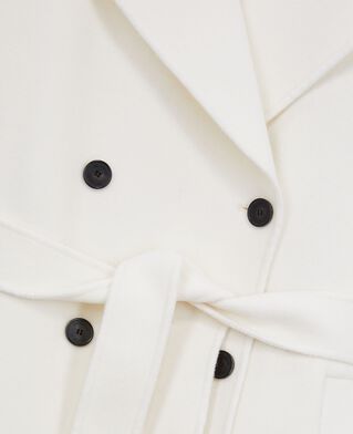 The Kooples FEMME ECRU manteau long en laine écru