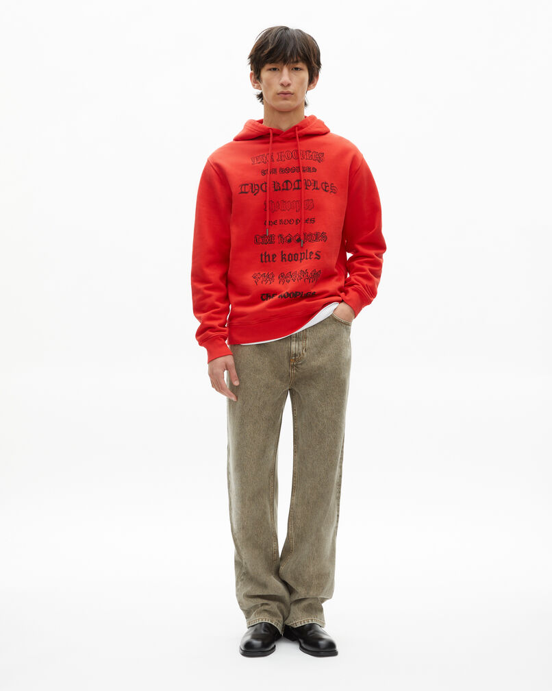 The Kooples HOMME RED sweatshirt à capuche avec sérigraphie rouge