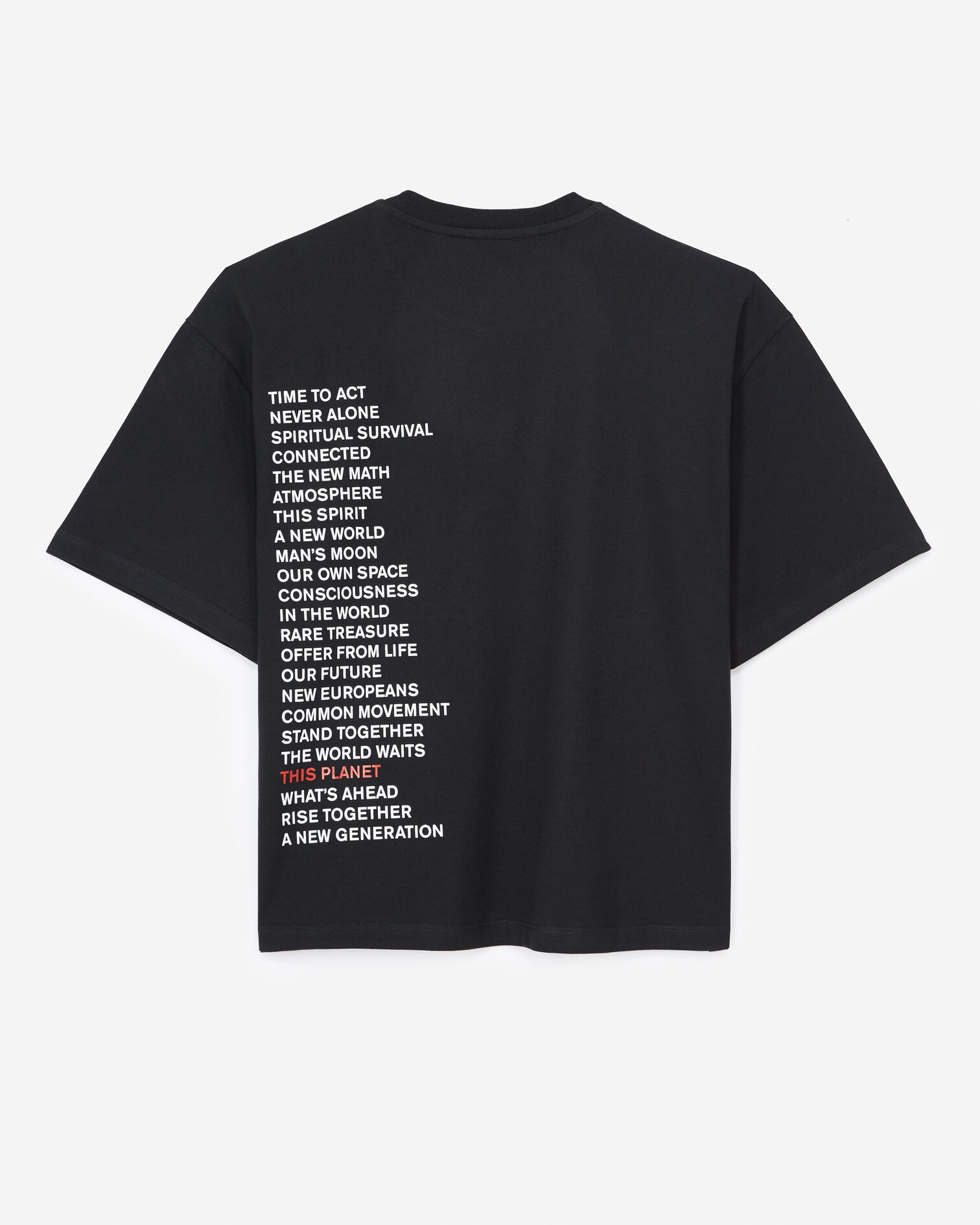 Baumwoll-T-Shirt schwarze Stickerei Brust, BLACK, hi-res image number null