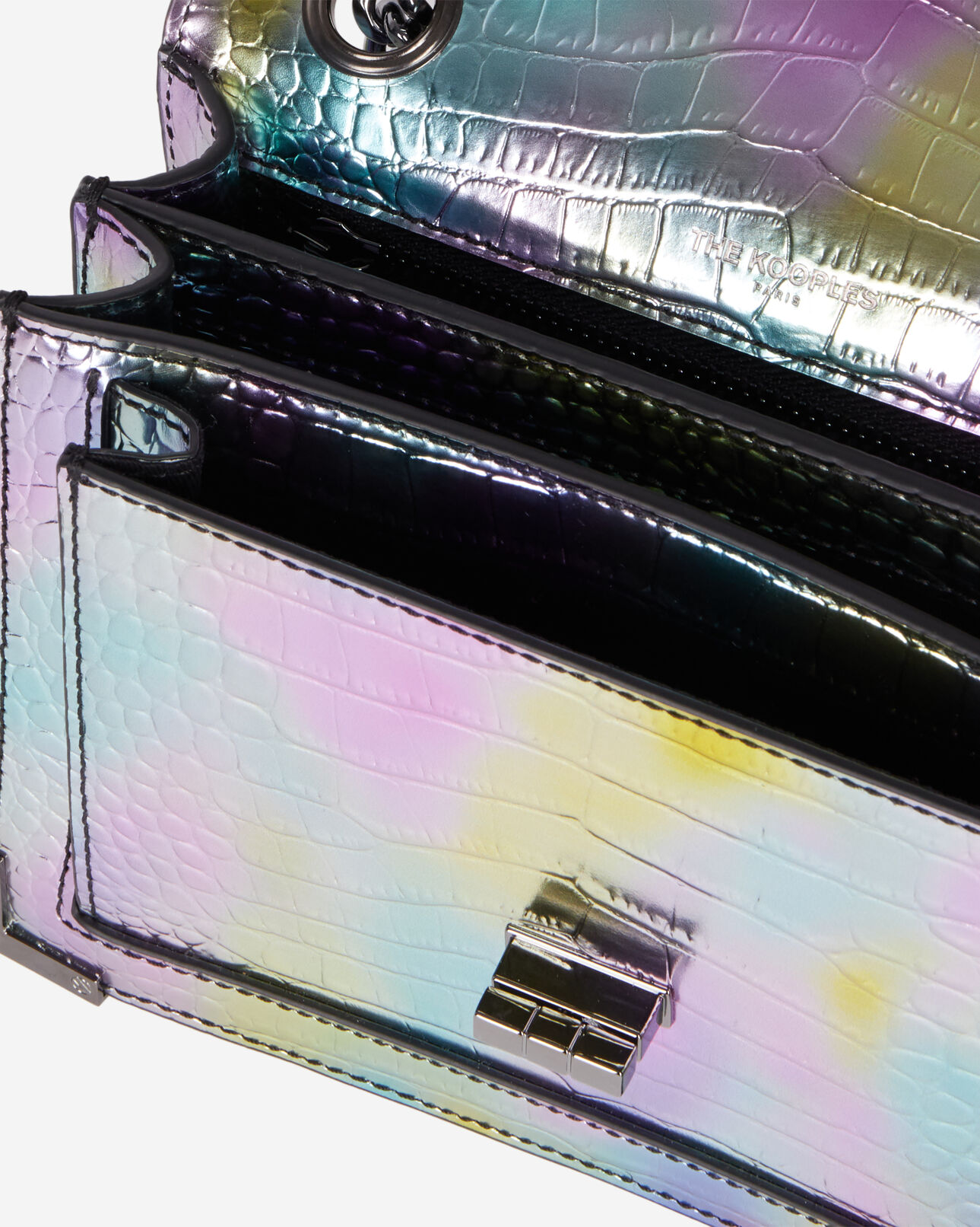The Kooples FEMME MULTICOLORE/BLACK sac emily chaîne en cuir irisé multicouleur
