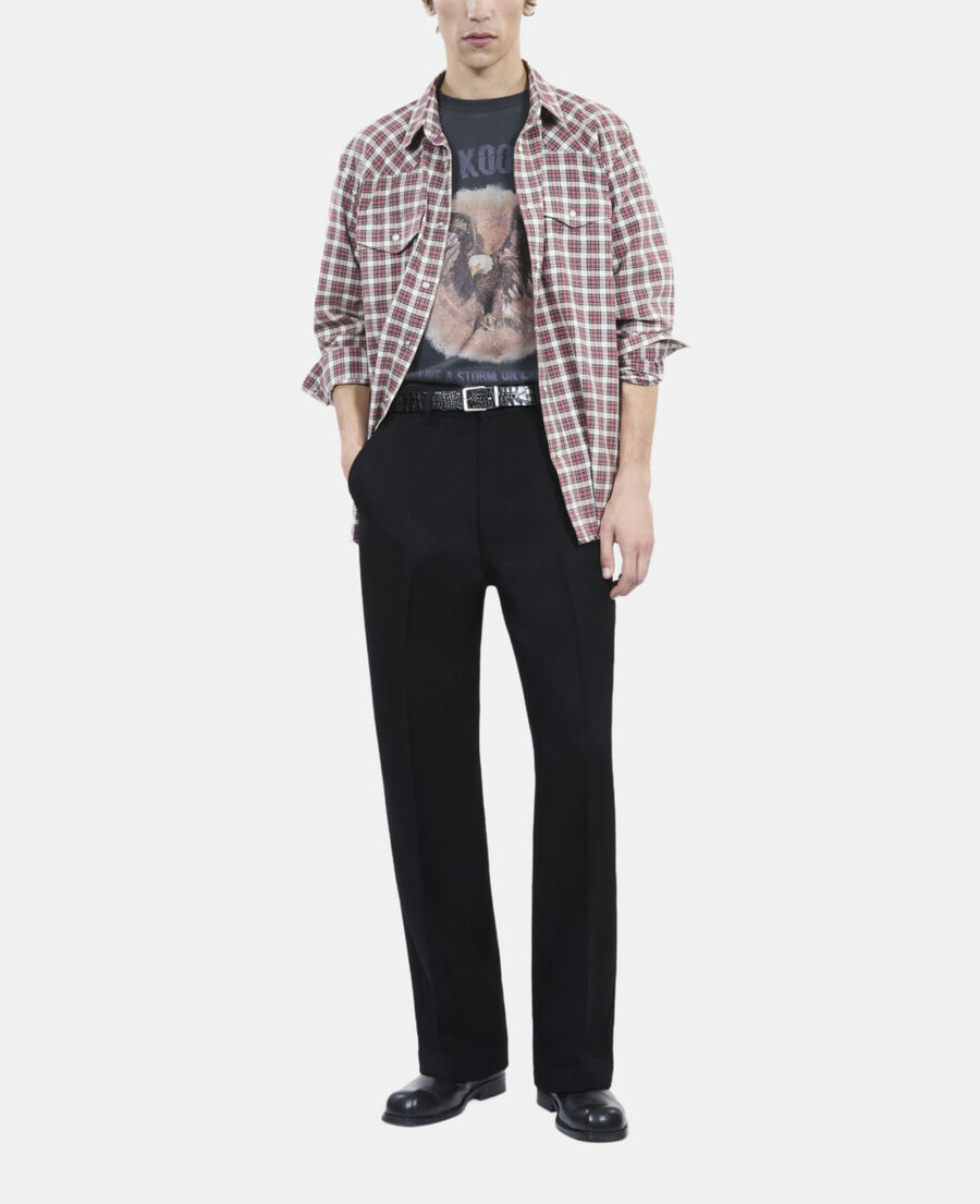 The Kooples MEN BLACK black wool trousers