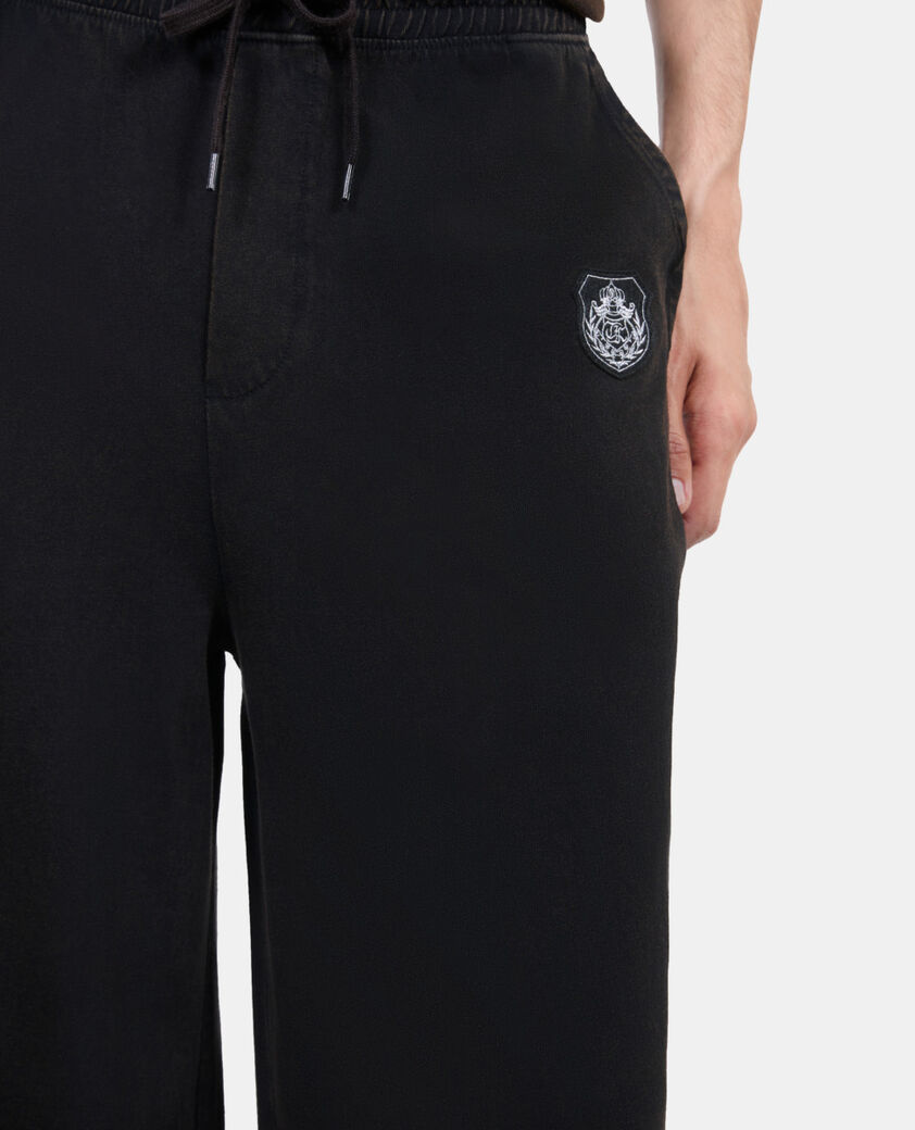 The Kooples HOMME BLACK WASHED bas de jogging blason noir