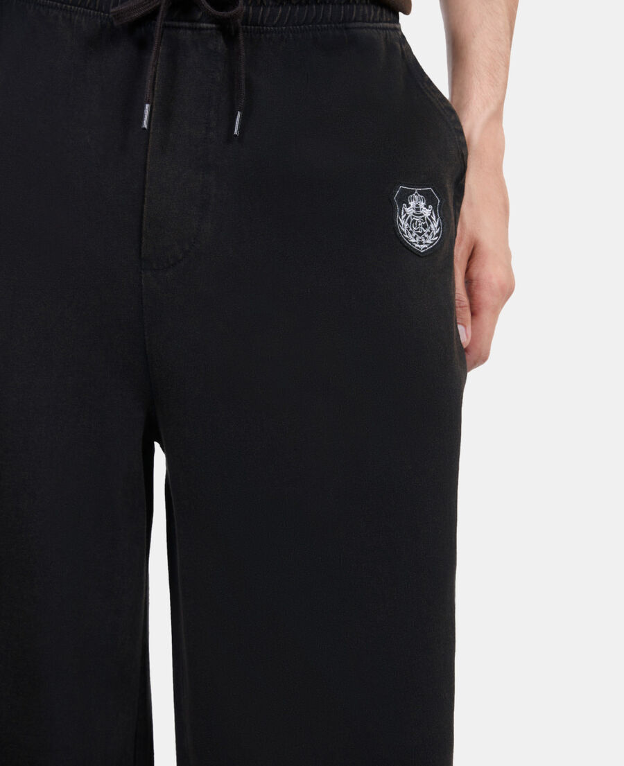 The Kooples MEN BLACK WASHED black blazon tracksuit trousers