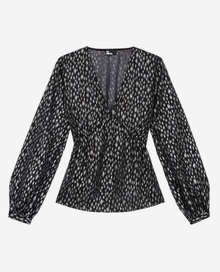 The Kooples FEMME ANTIC SILVER top léopard