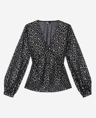 The Kooples FEMME ANTIC SILVER top léopard