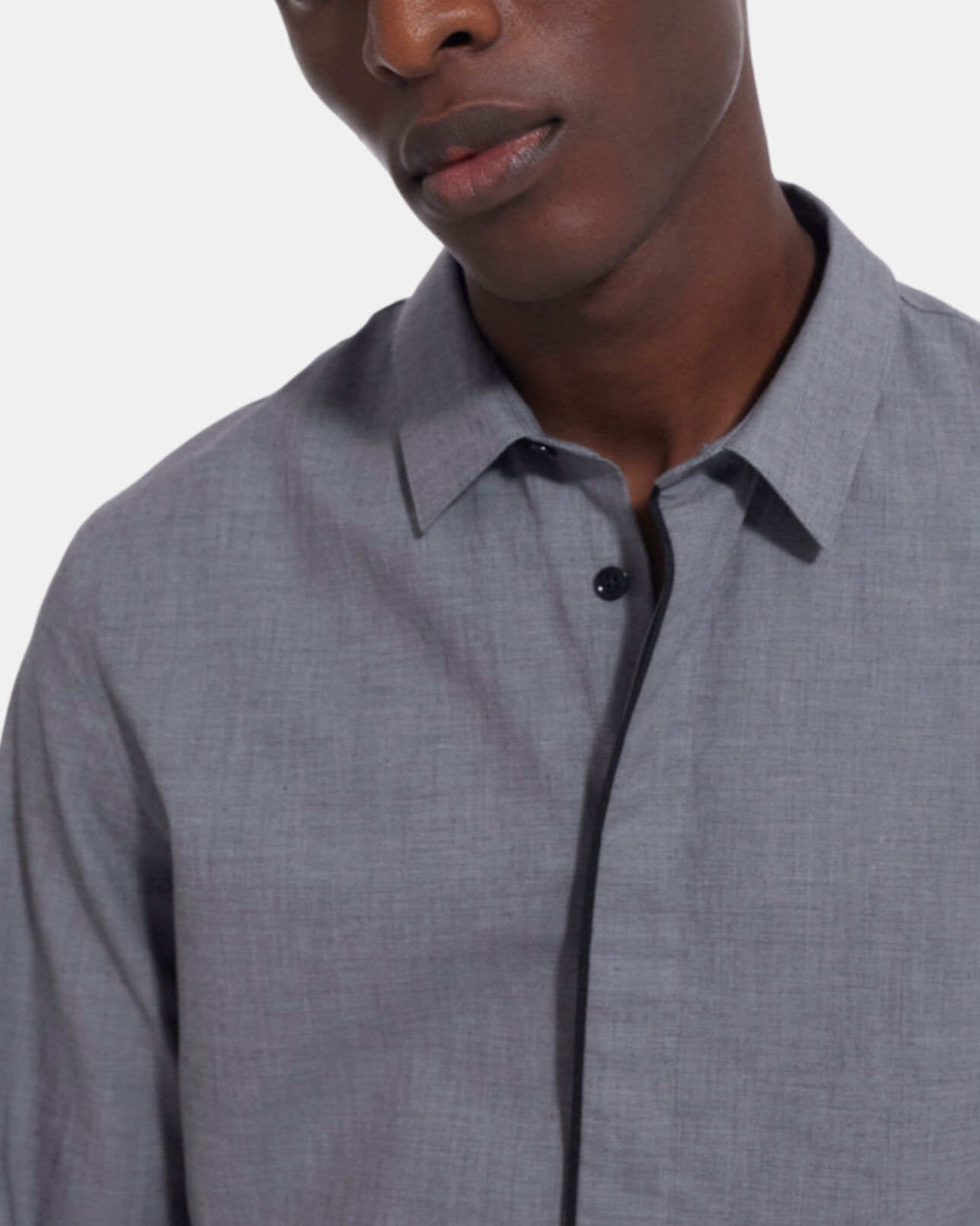 The Kooples MEN GREY check shirt with classic collar