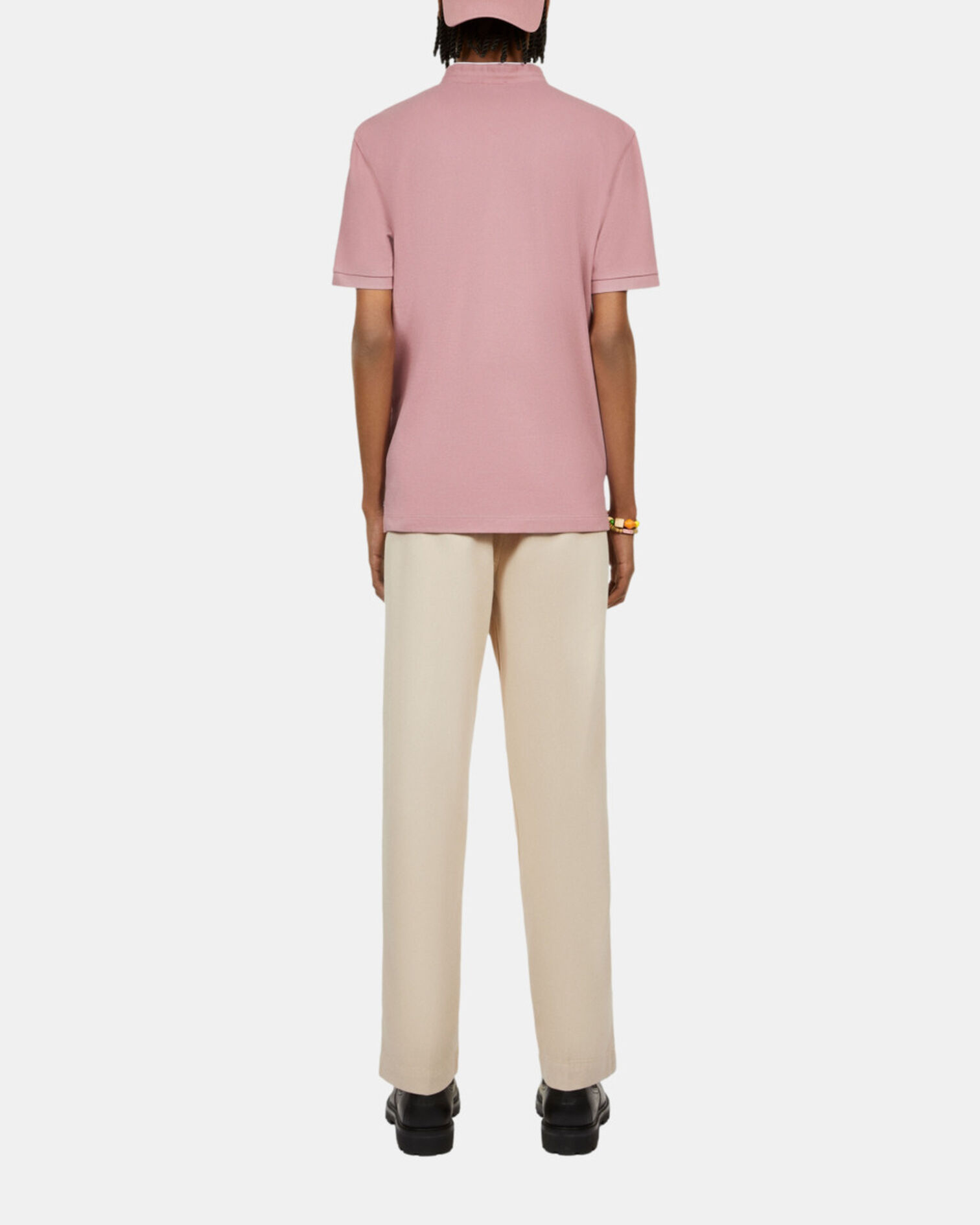 Pink pique cotton polo t-shirt, PINK WOOD, hi-res image number null