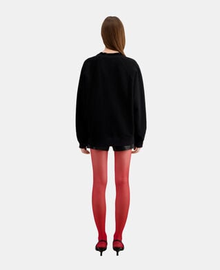 The Kooples F BLACK black sweatshirt with skull - roses serigraphy