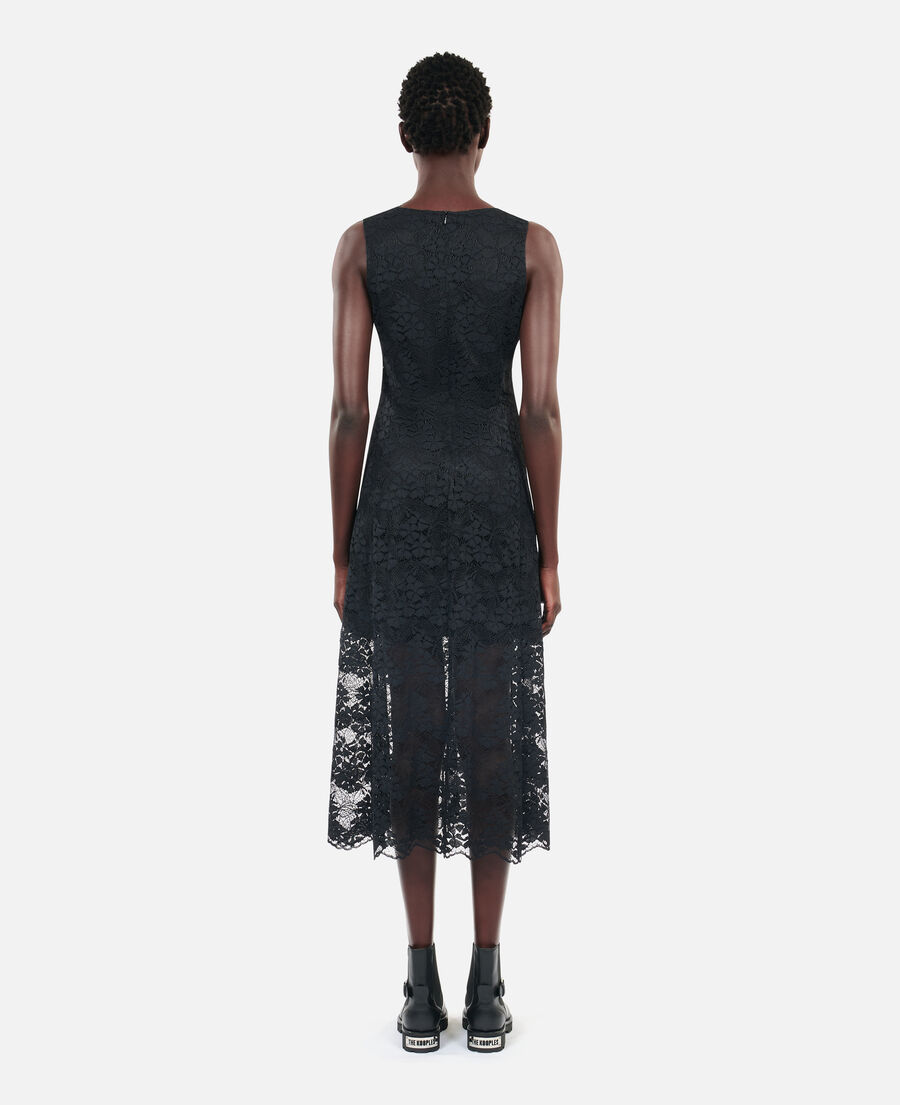 The Kooples WOMEN BLACK black lace long dress