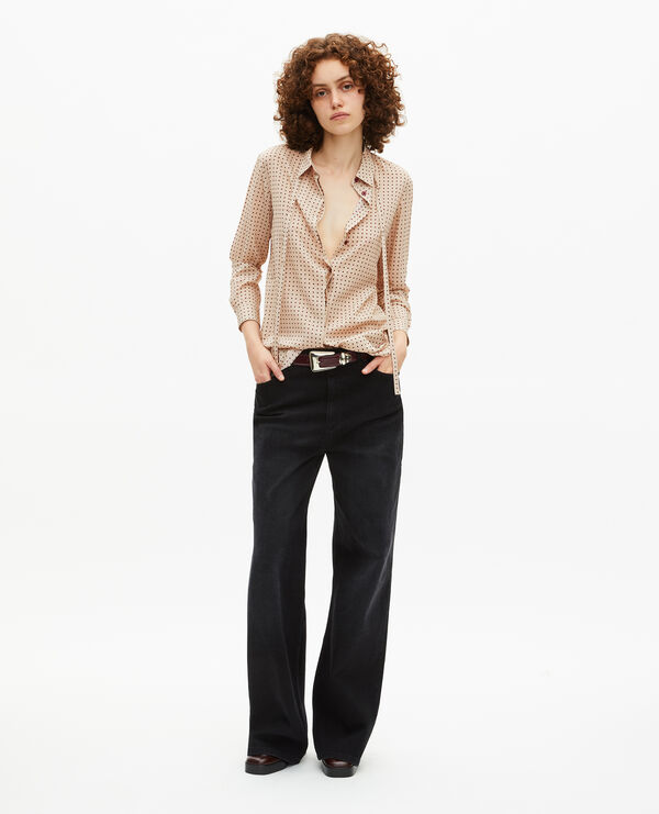 The Kooples WOMEN BEIGE / RED shirt with beige polka-dot lavaliere