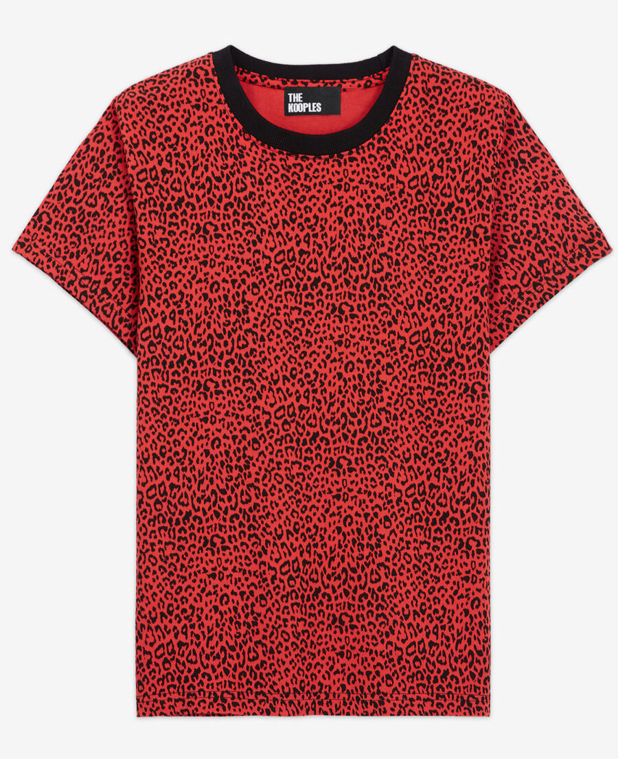 t-shirt léopard rouge