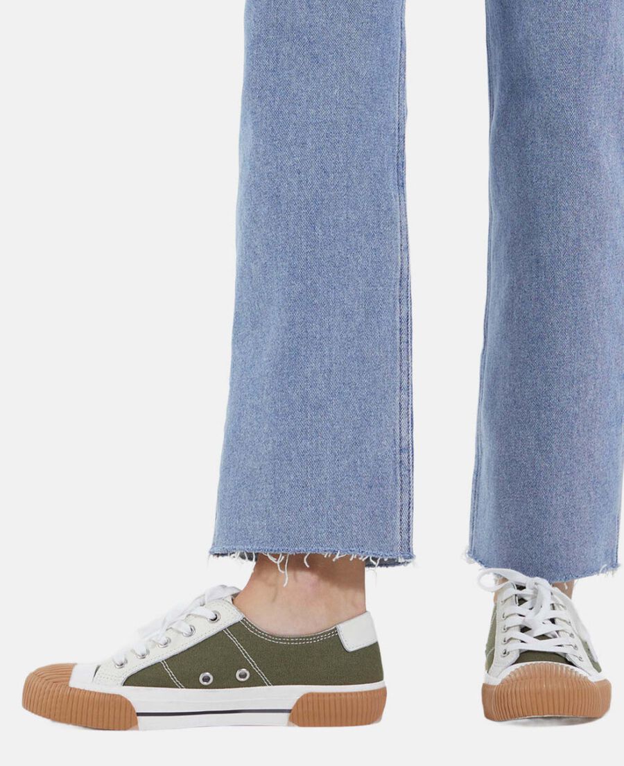 The Kooples UNISEX KAKI khakifarbene niedrige turnschuhe aus stoff
