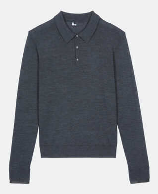 The Kooples MEN ANTHRACITE MELANGE grey wool sweater