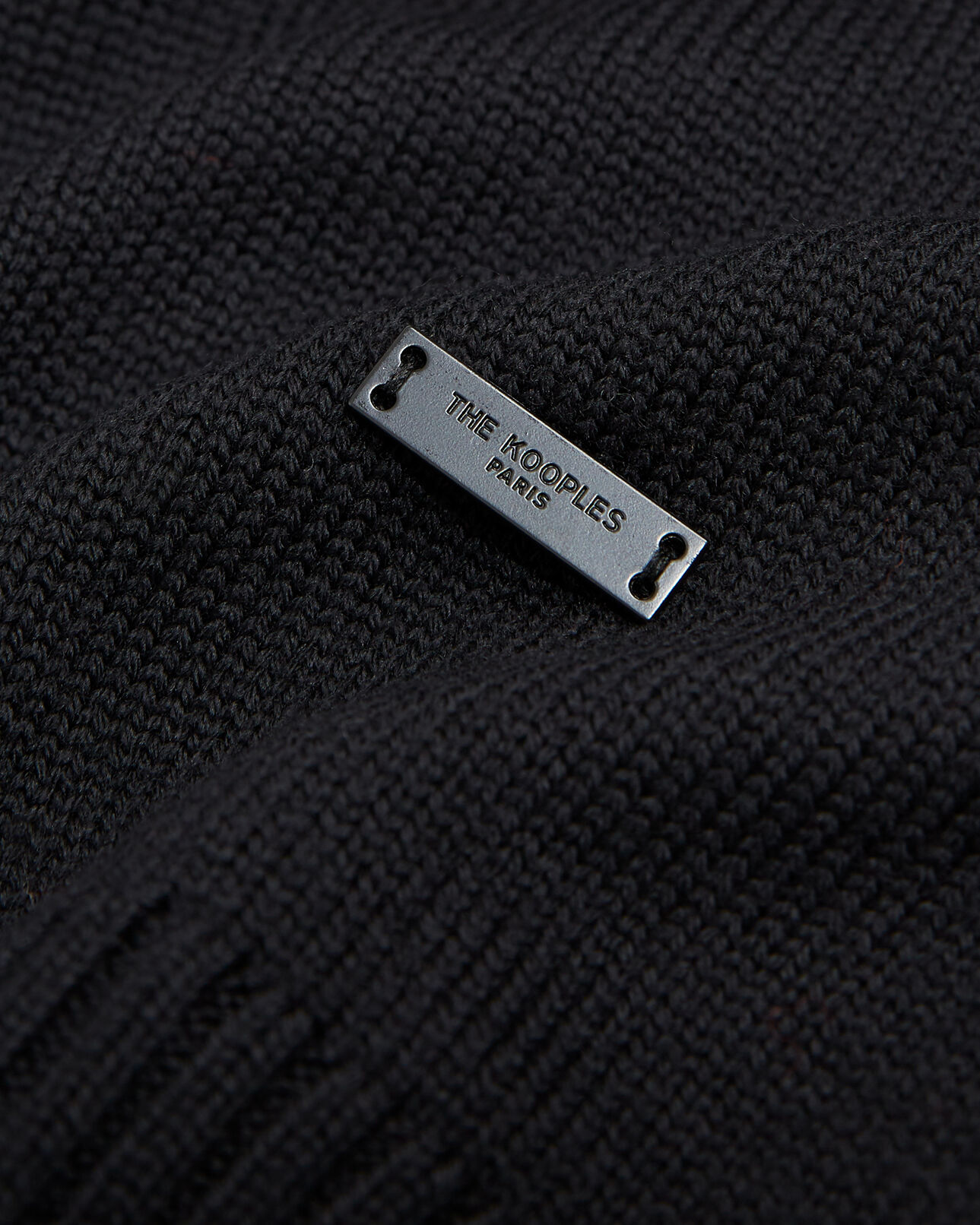 The Kooples HOMME BLACK pull laine mérinos noire à col roulé
