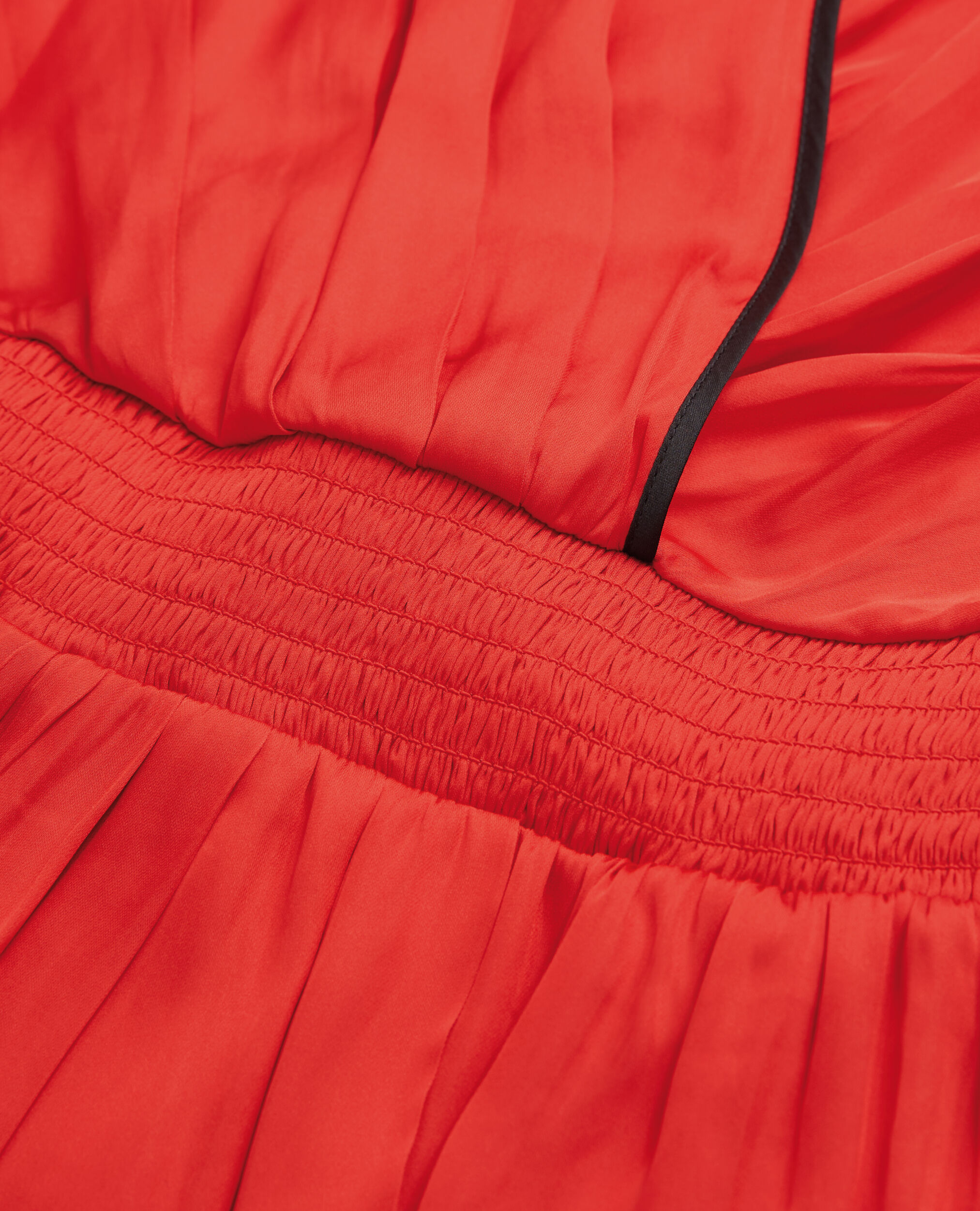 Long red satin dress, RED, hi-res image number null