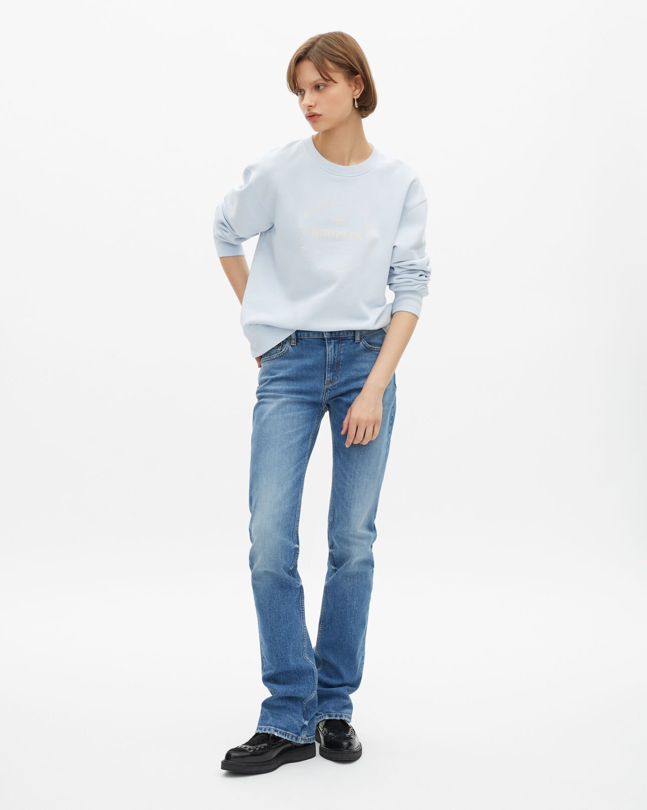The Kooples FEMME BABY BLUE jean slim long bleu clair