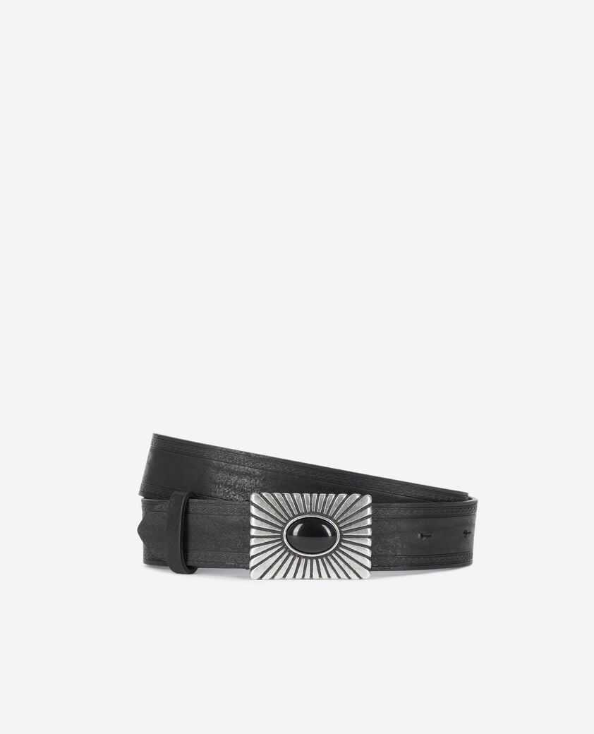 The Kooples WOMEN BLACK black leather belt