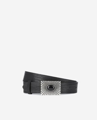 The Kooples WOMEN BLACK black leather belt