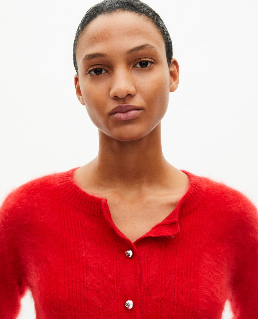 The Kooples FEMME TANGO RED cardigan en cachemire rouge