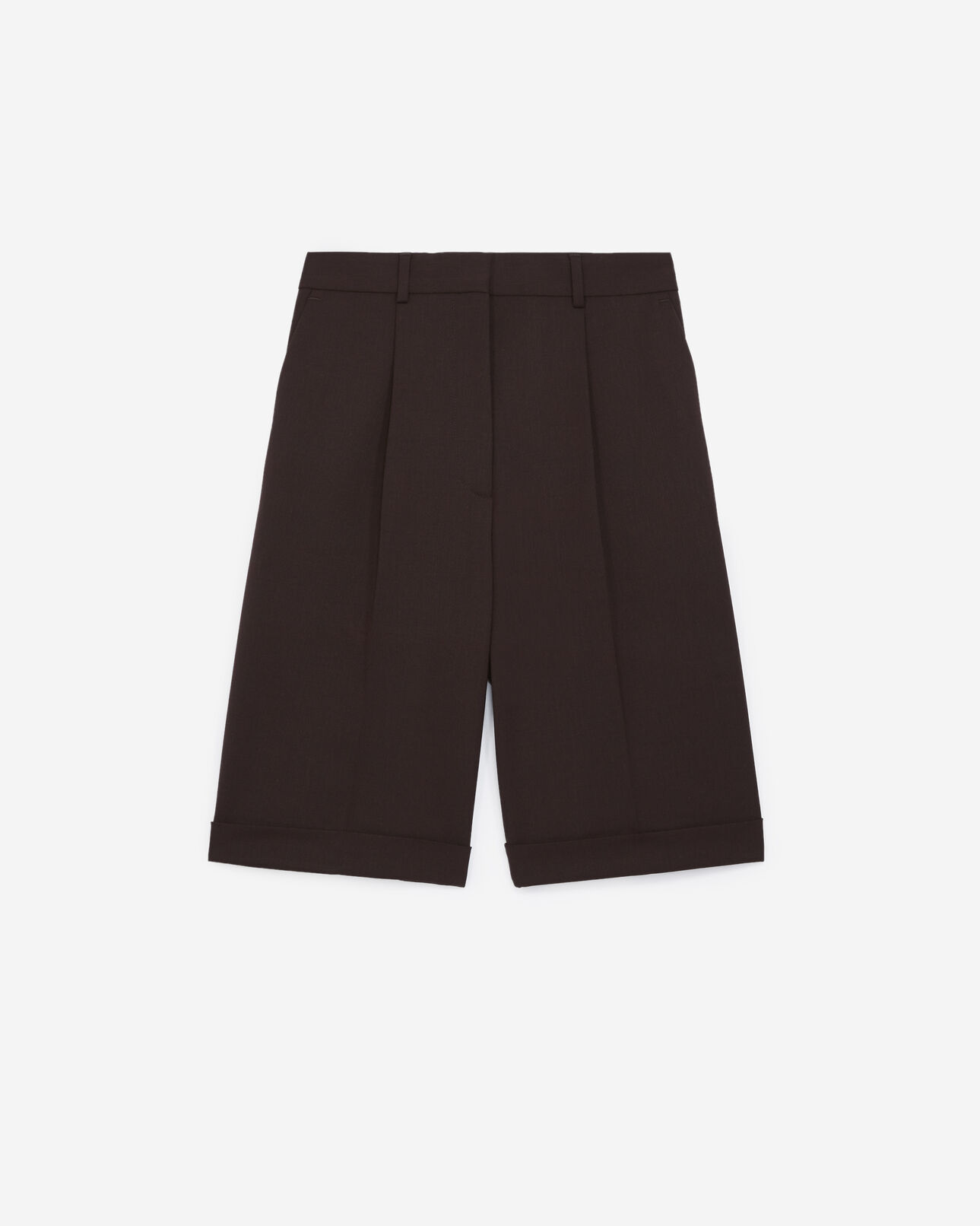 The Kooples FEMME BORDEAUX bermuda costume bordeaux laine à revers