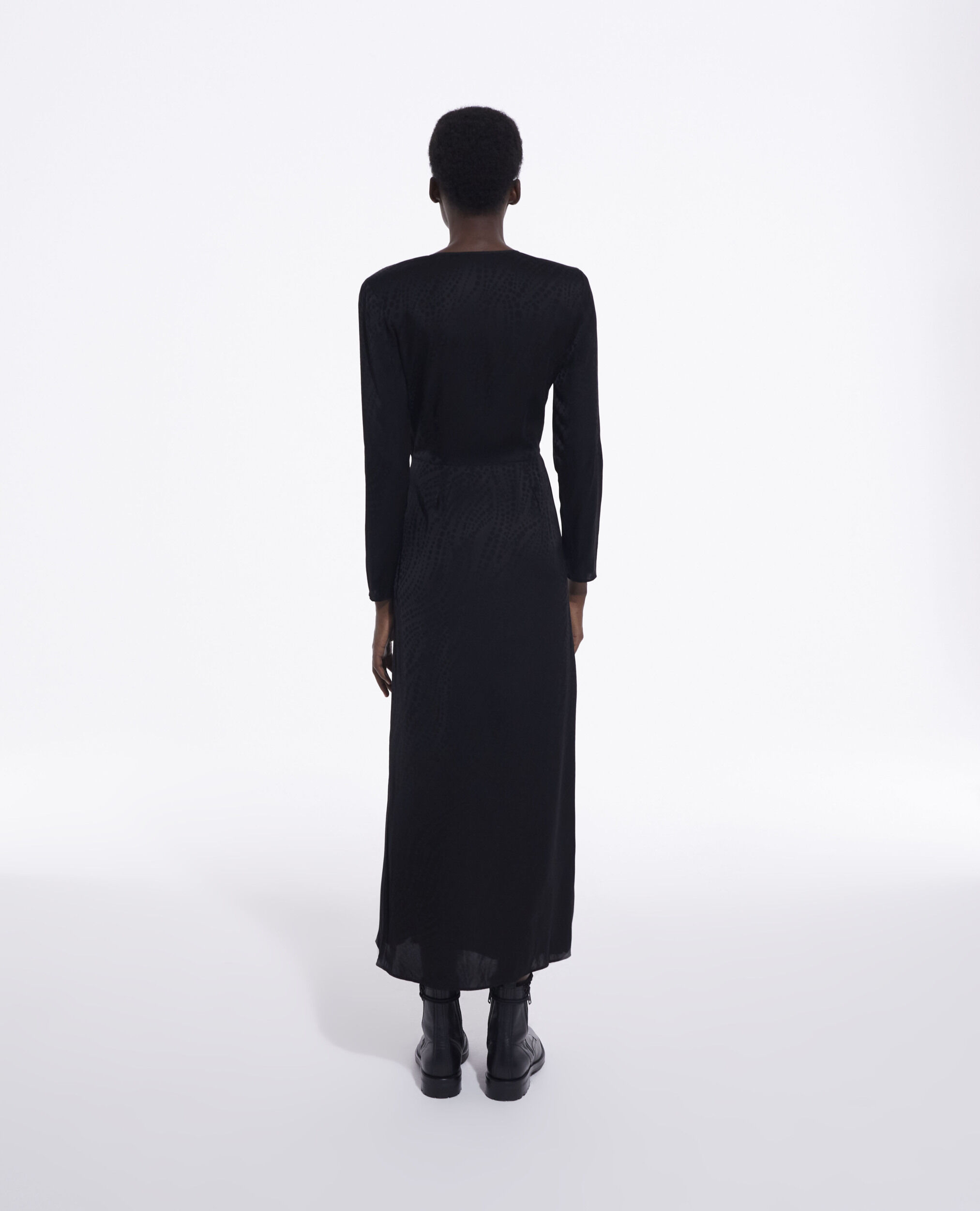 Long printed dress, BLACK, hi-res image number null