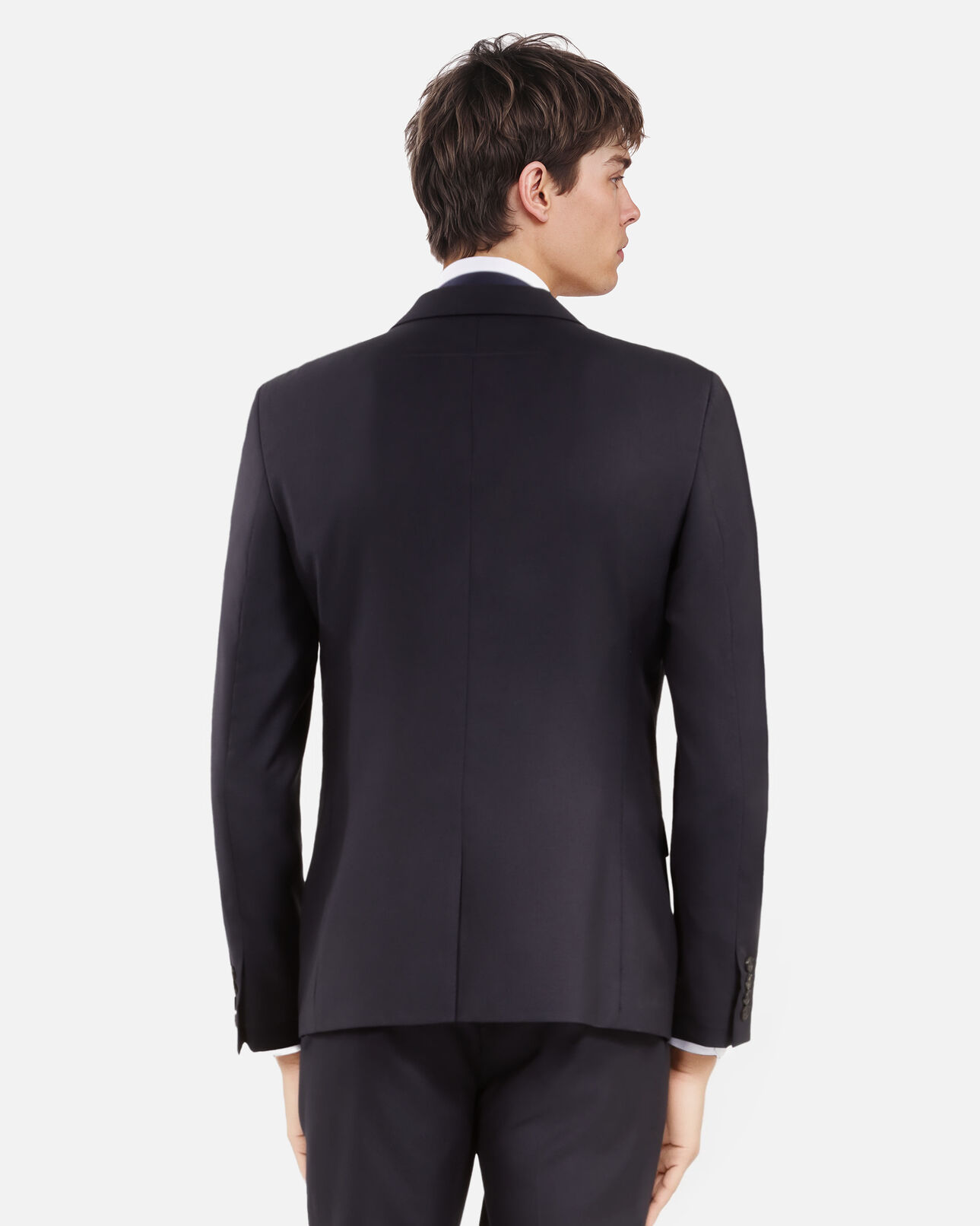 The Kooples MEN DARK NAVY navy blue wool suit jacket straight tailored cut