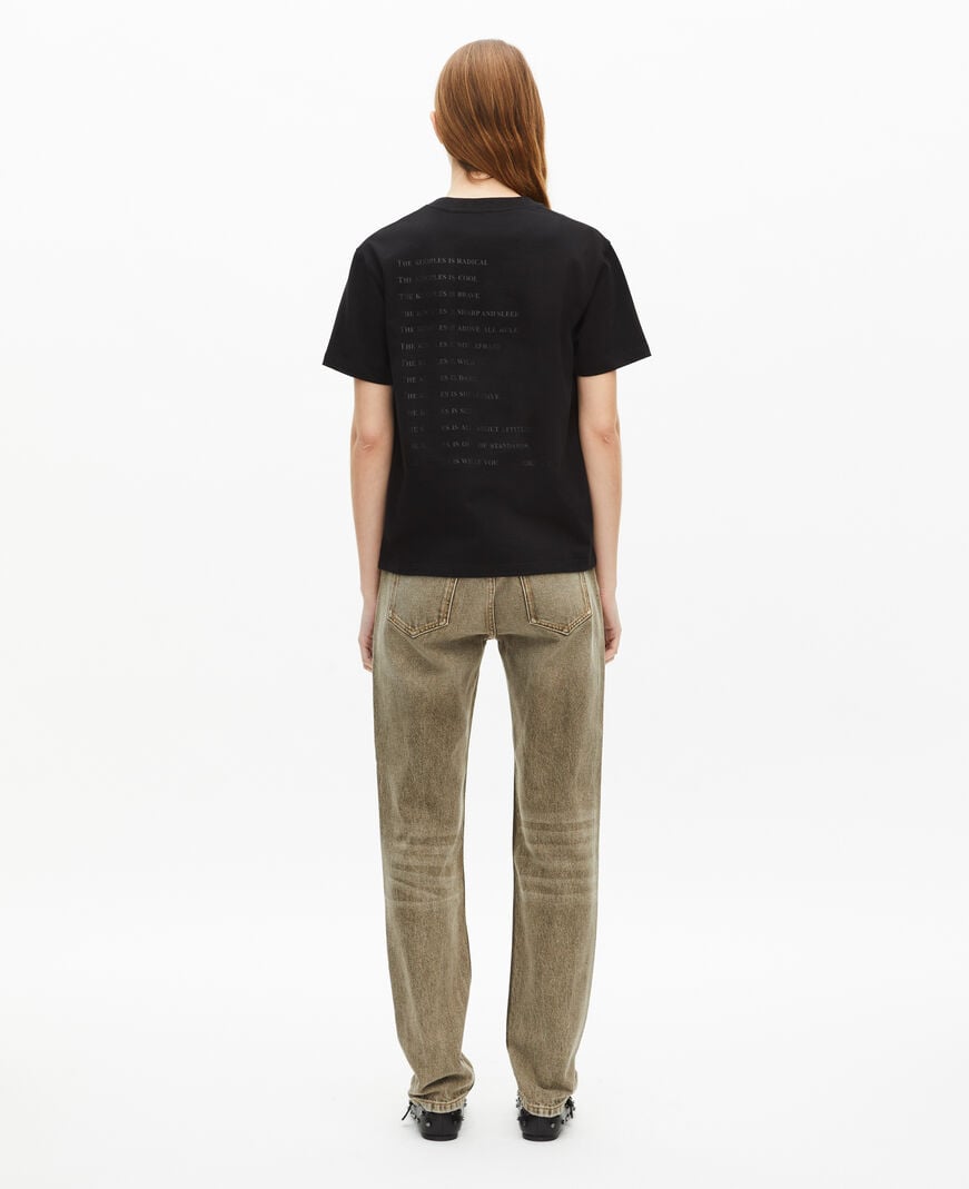 The Kooples WOMEN BLACK what is black and leopard t-shirt