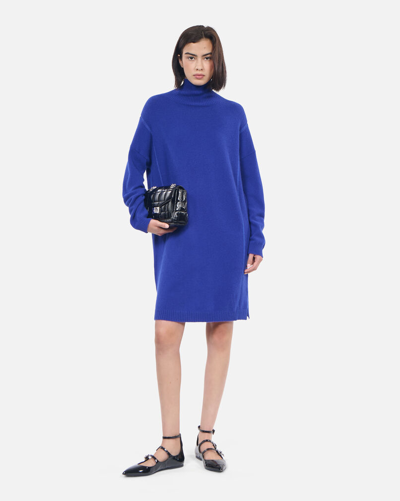 The Kooples WOMEN BLUE ELECTRIC short electric blue cashmere sweater dress