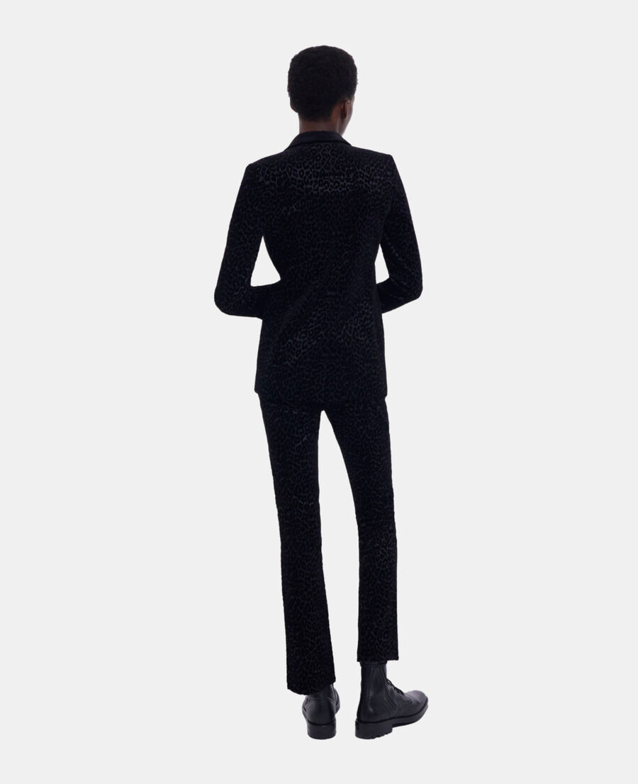 black velvet suit jacket with leopard print