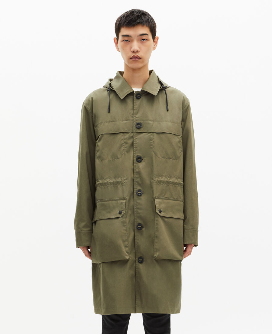 The Kooples HOMME KAKI parka à capuche kaki