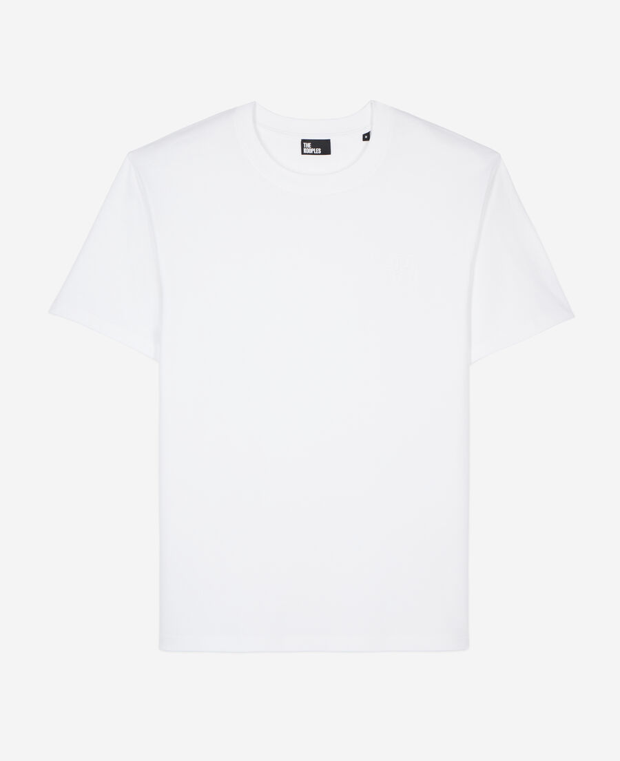 t-shirt blanc avec broderie logo