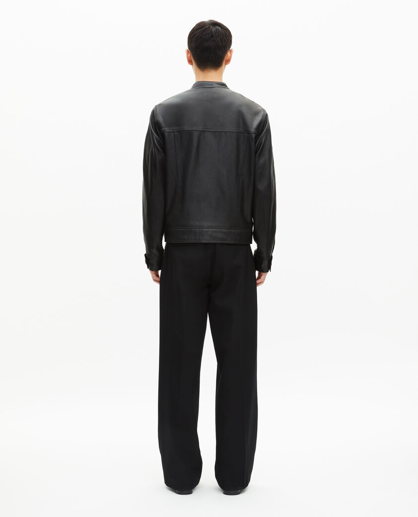 The Kooples MEN BLACK black leather jacket