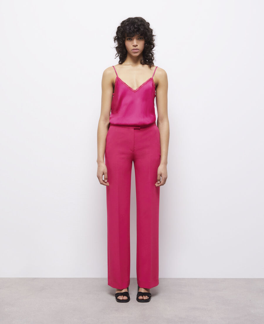 pink crêpe suit pants